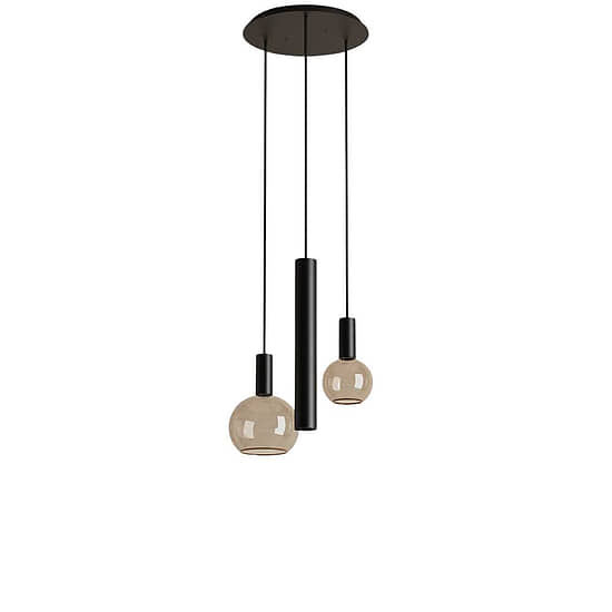 Hanglamp Riva rond 3 lichts zwart 1