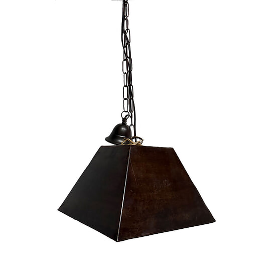 Hanglamp Vierkant Metaal Bruin L