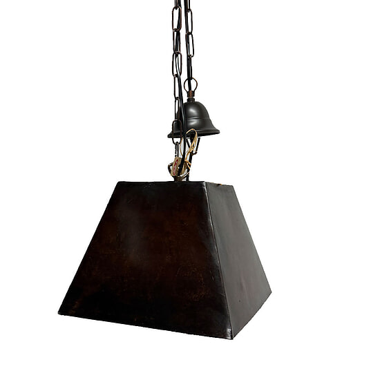 Hanglamp Vierkant Metaal Bruin M 