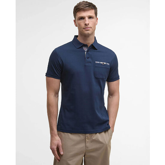 Afbeelding Heren Polo Tailored Premium Corpatch Navy 2 van Barbour