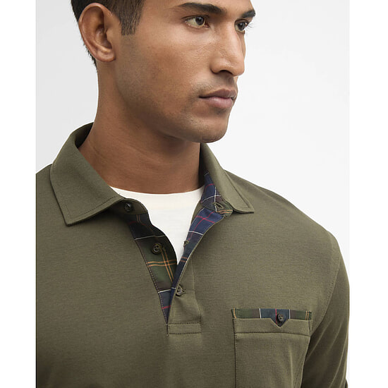 Afbeelding Heren Polo Tailored Premium Corpatch Olive 4 van Barbour