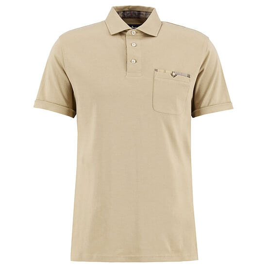 Afbeelding Heren Polo Tailored Premium Corpatch Washed Stone 1 van Barbour