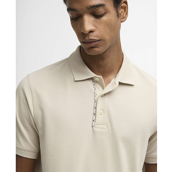 Afbeelding Heren Polo Tailored Preston Tartan Trim Mist 3 van Barbour