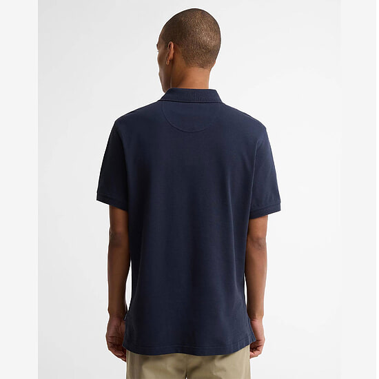 Afbeelding Heren Polo Tailored Preston Tartan Trim Navy 3 van Barbour