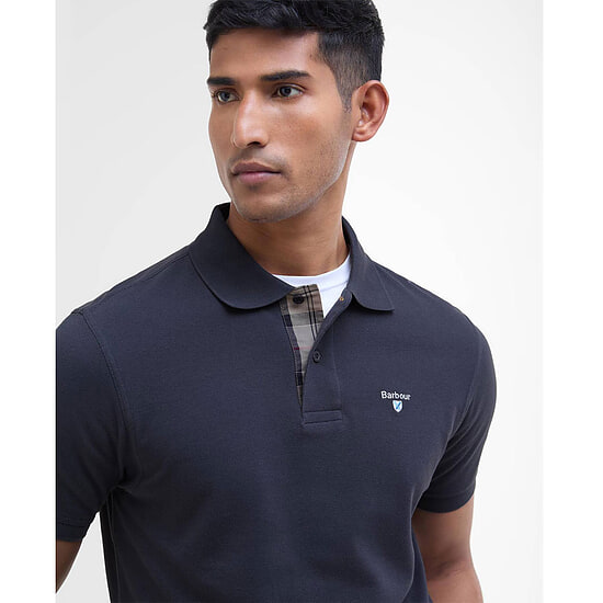 Afbeelding Heren polo Tartan Pique navy 3 van Barbour