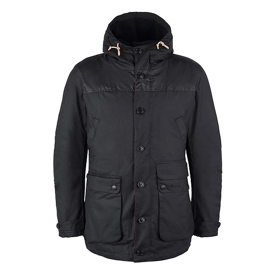 Heren waxjas Game Parka Black/classic 1