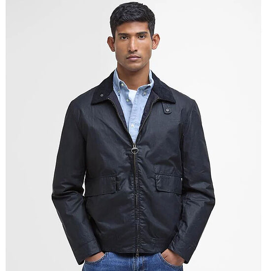 Afbeelding Heren waxjas Newbury lightweight Royal navy 2 van Barbour