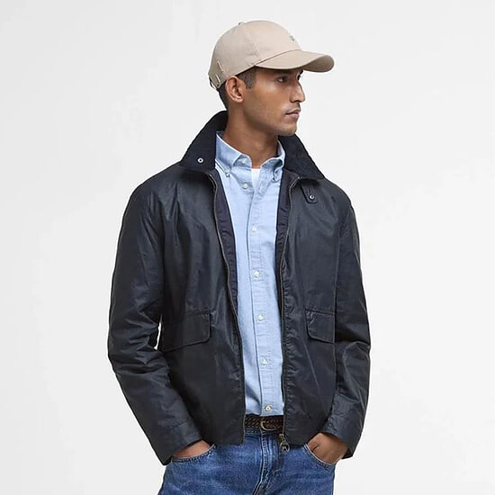 Afbeelding Heren waxjas Newbury lightweight Royal navy 3 van Barbour