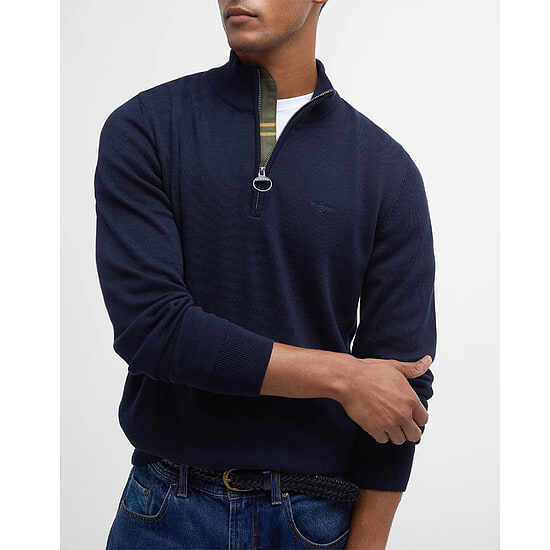 Herentrui Cotton half zip Navy