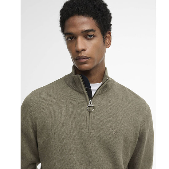 Afbeelding Herentrui Cotton half zip Smokey Olive 3 van Barbour