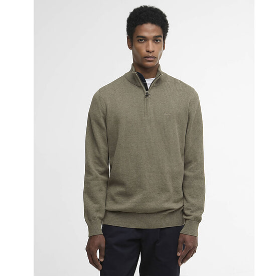 Herentrui Cotton half zip Smokey Olive