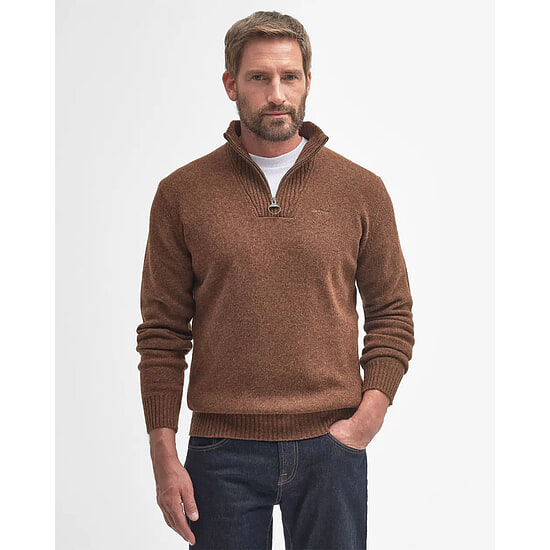 Afbeelding Herentrui Essential lambswool half zip sandstone 2