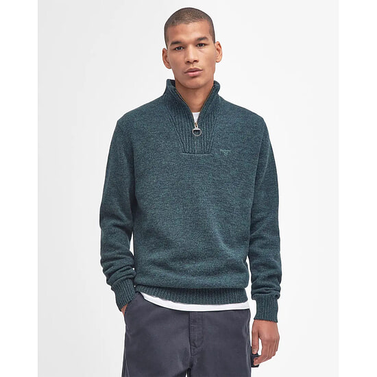 Afbeelding Herentrui Essential lambswool half zip seaweed 2