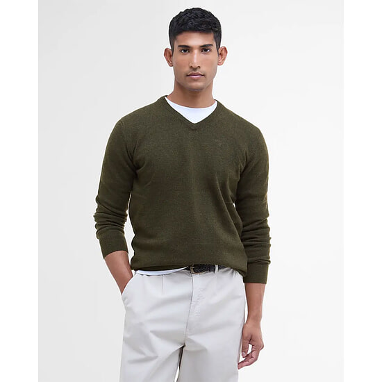 Afbeelding Herentrui Essential lambswool V neck seaweed 2