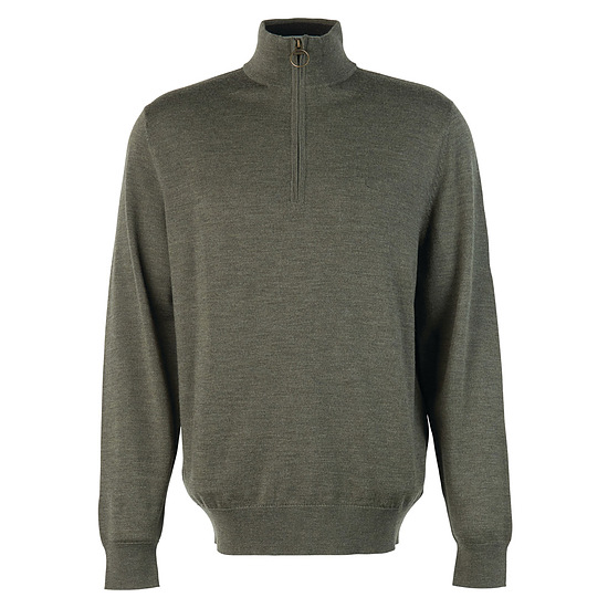 Herentrui Loyton Merino Half Zip Olive Marl 1