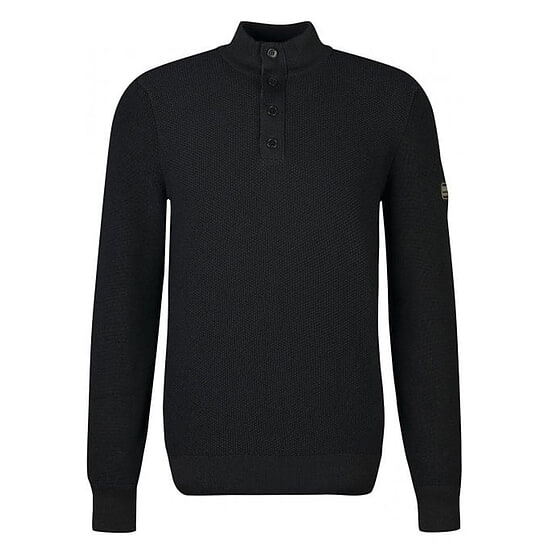 Afbeelding Herentrui Moss Quarter Placket Black 1