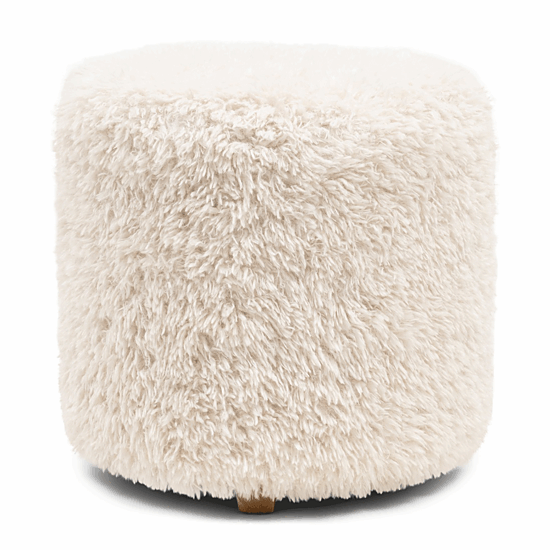 Hocker Bowery Faux Fur White 2