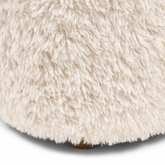 Hocker Bowery Faux Fur White 3
