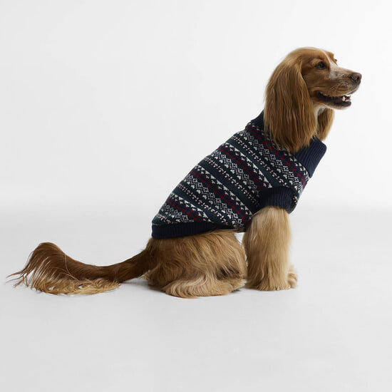 Honden Trui Marlow Fairisle Navy Festive