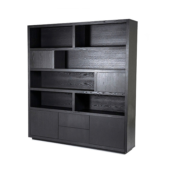 Kabinet Helsinki 200x220cm 4-drs 2 laden zwart 2