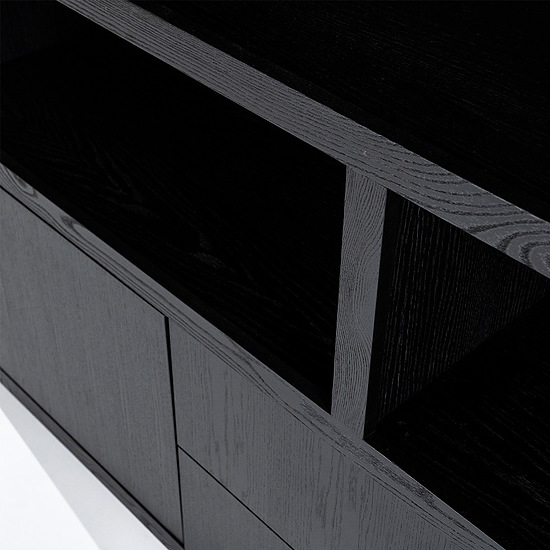Kabinet Helsinki 200x220cm 4-drs 2 laden zwart 3