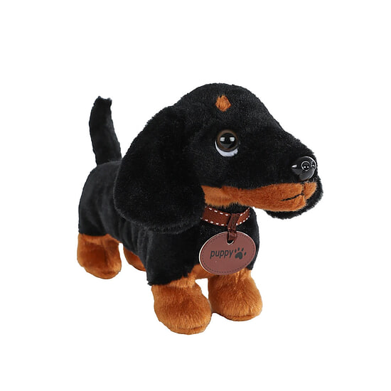 Knuffel teckel zwart 24cm 1