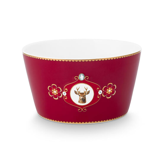 Kom Love Birds Medallion Deer dark Red 1