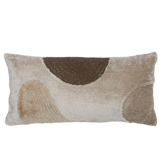 Kussen Canazei grijs+ donkerbruin 60x30 1