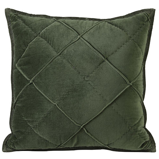 Kussen Diamond velvet olive 1