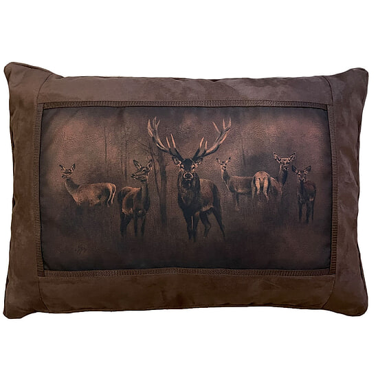 Kussen wild suede look groot Donkerbruin 1