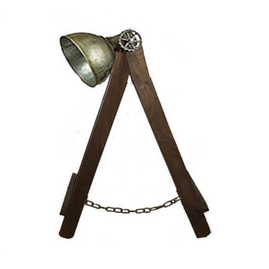 Lamp hout met blikken kap M 1