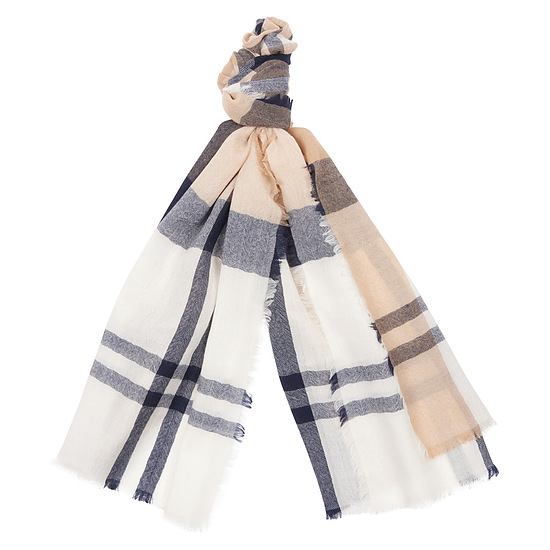 Lawers Tartan Scarf Hessian/Navy  1