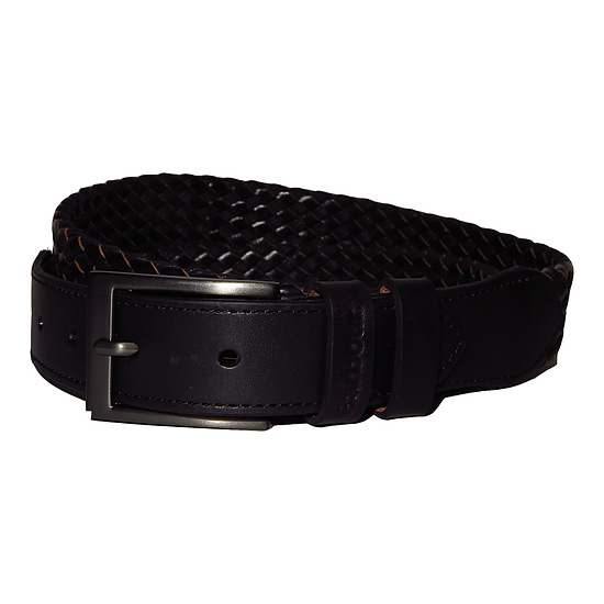 Leather & wax cotton belt black 1