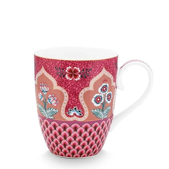 Mok L Flower Festival Scallop dk Pink 350ml 1