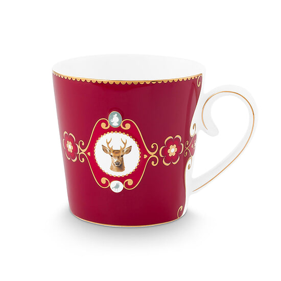 Mok L Love Brids Medallion Deer Dark Red 1
