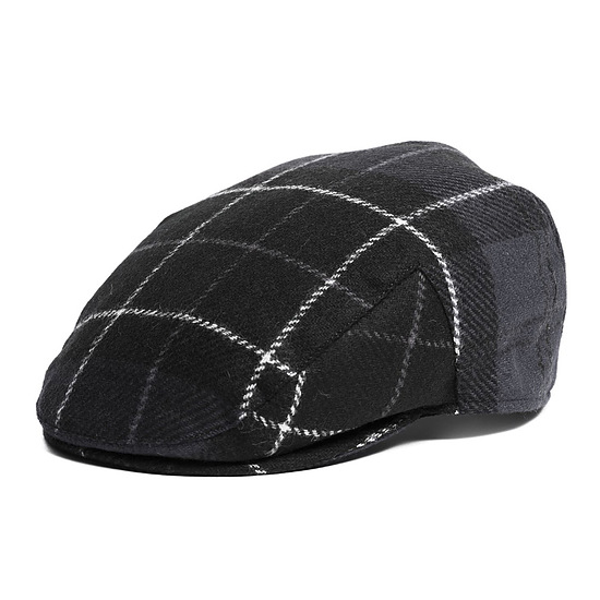 Moons Tweed Cap Black/grey Tartan 1