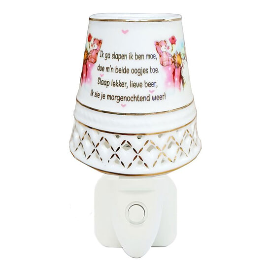 Nachtlamp Ik ga slapen roze 1