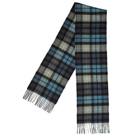 New Check Tartan Scarf black aqua buchanon 1