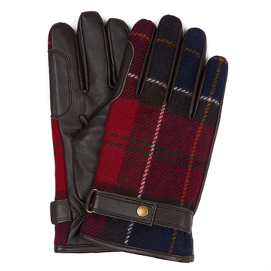 Newbrough brown red Tartan handschoen heren 1