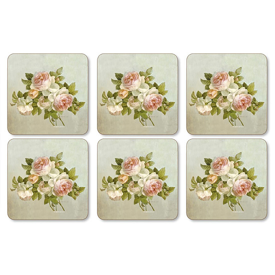 Onderzetter antique roses, set van 6 1