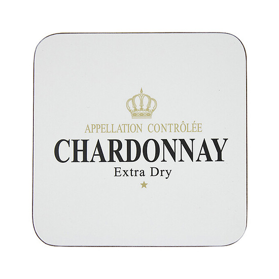 Onderzetter Chardonnay wit, set van 6 1
