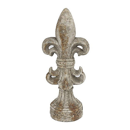 Ornament Fleur-de-lis Anita grijs L 1