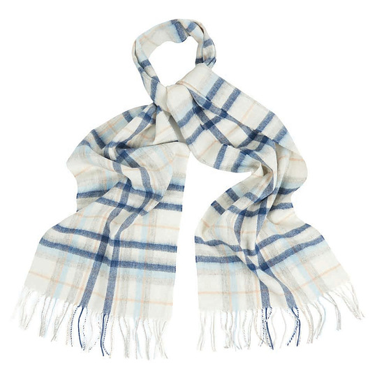 Penshaw check scarf neutral 1