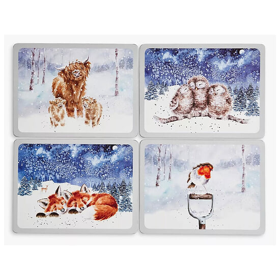 Placemat Winter Wrendale, set van 4 1