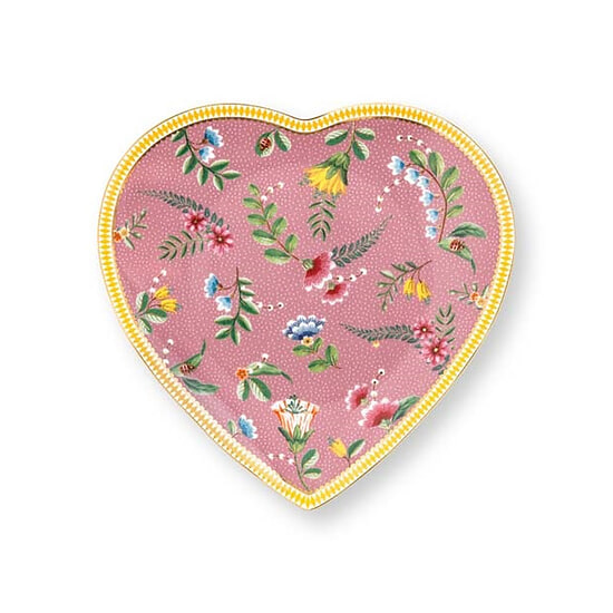 Plate heart La Majorelle Pink/ yellow 21.5 cm 1