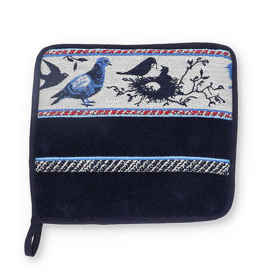 Pot holder Birds dark blue 1