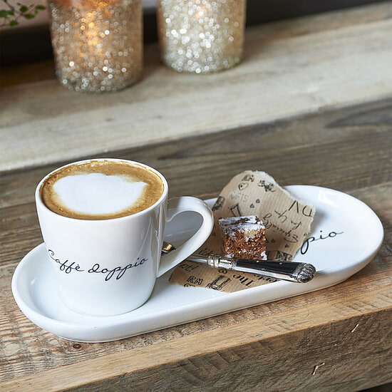 Riviera Maison Caffe Doppio - Kop met schotel 