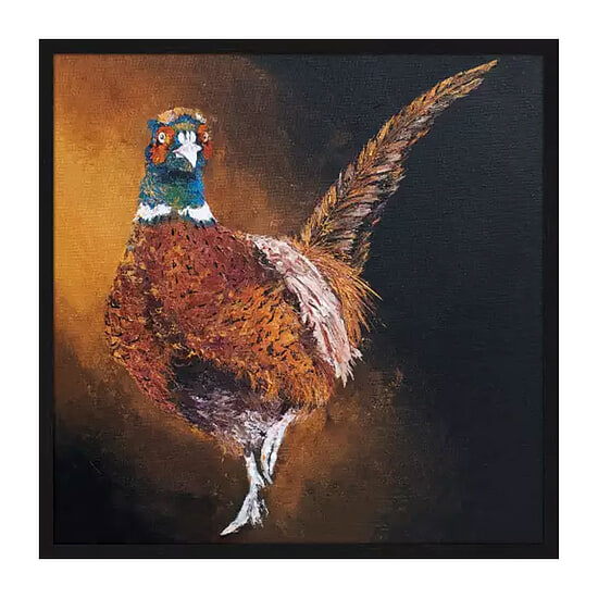 Schilderij Feasty Pheasant met lijst Black Gold 1