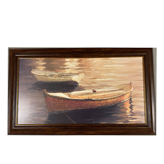 Schilderij met Lijst twee scheepjes 1