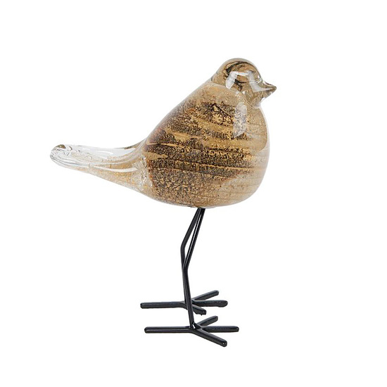 Sculptuur sparrow standing bruin 1